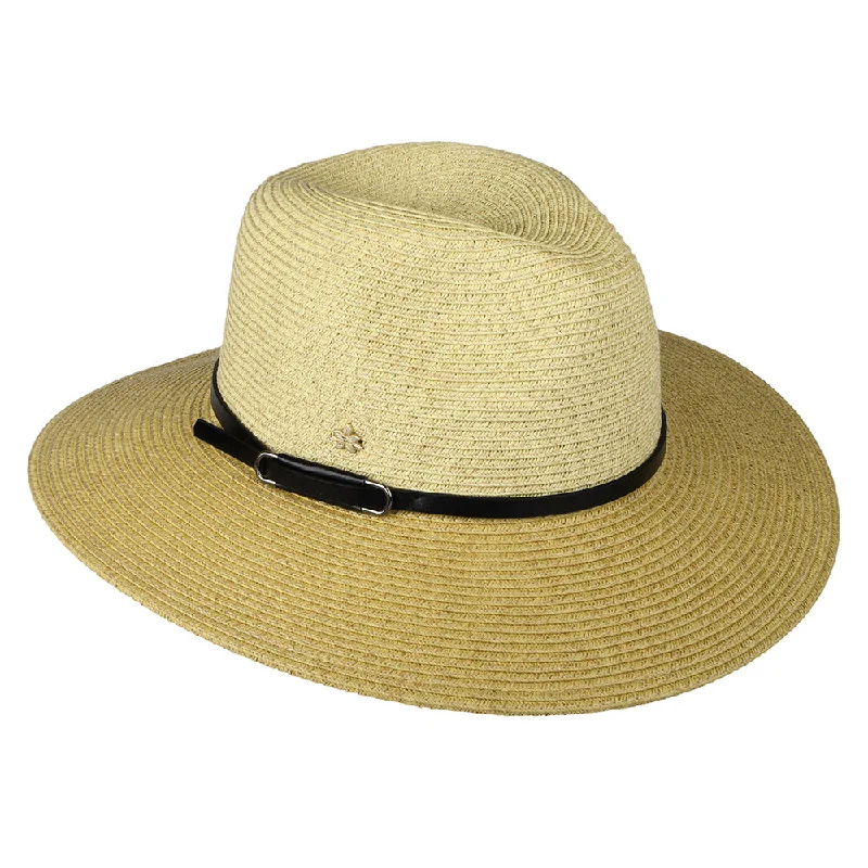 Cappelli Hats Sapo Paper Braid Safari Fedora Hat - Natural-Black