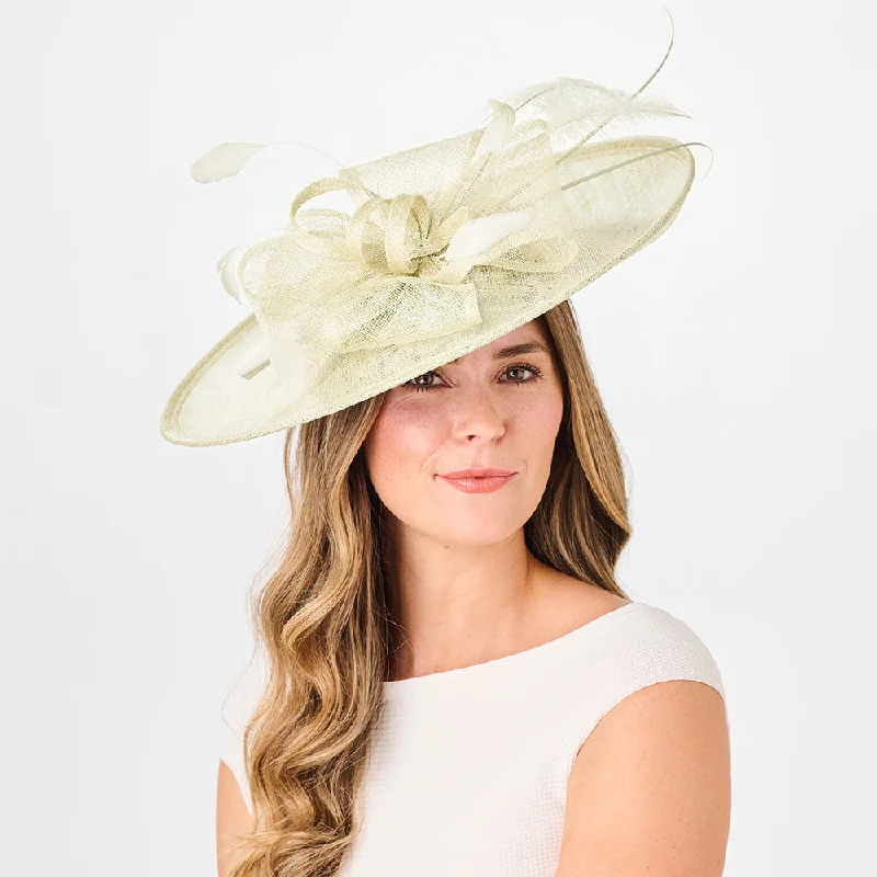 Failsworth Hats Linda Double Bow Disc Fascinator - Ivory