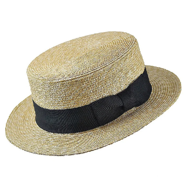 Jaxon & James Straw Boater Hat Black Band Wholesale Pack