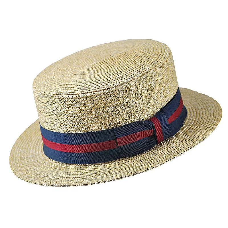 Jaxon & James Straw Boater Hat - Striped Band Wholesale Pack