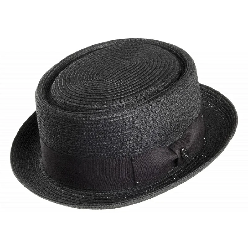 Jaxon & James Toyo Braided Pork Pie Hat Black Wholesale Pack