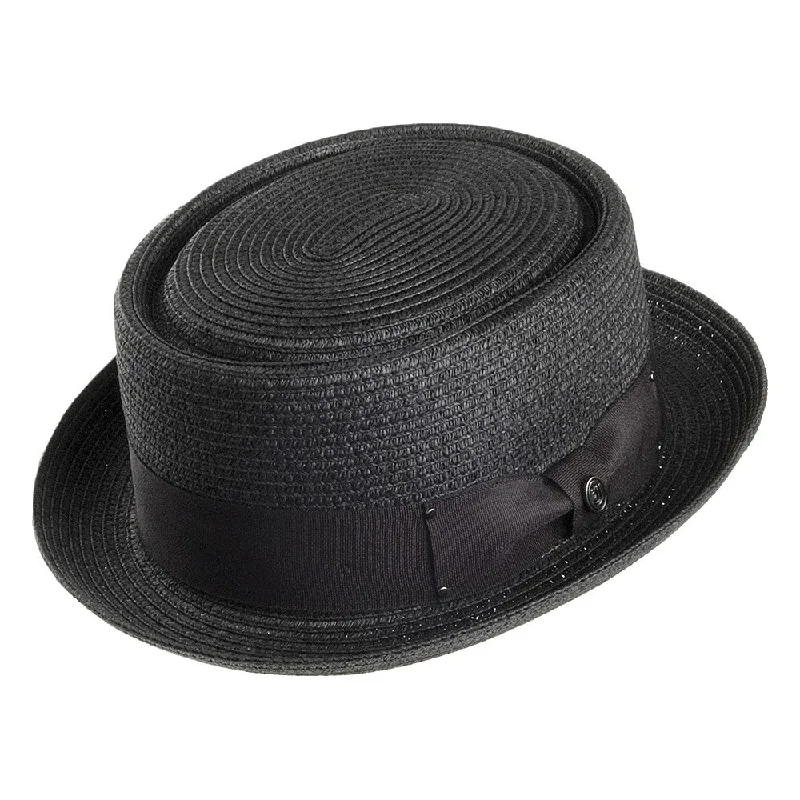 Jaxon & James Toyo Braided Pork Pie Hat - Black