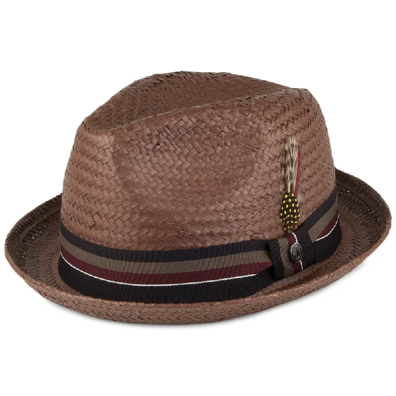 Jaxon & James Tribeca Straw Trilby Hat - Brown