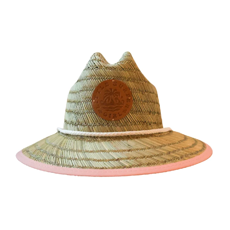 Little Surfer Girl Pink Straw Hat