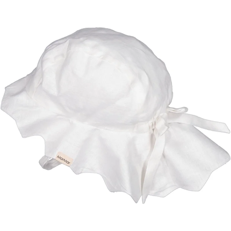 MarMar White Alba Baby L Scallop Sun Hat