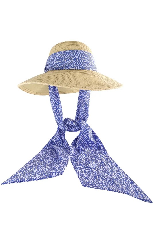 Stella Scarf Detail Hat  | Aura Blue/Natural